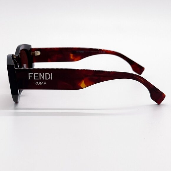 NEW FENDI FE40125F 54S SHINY RED HAVANA WOMEN SUNGLASSES FENDI - Picture 7 of 11